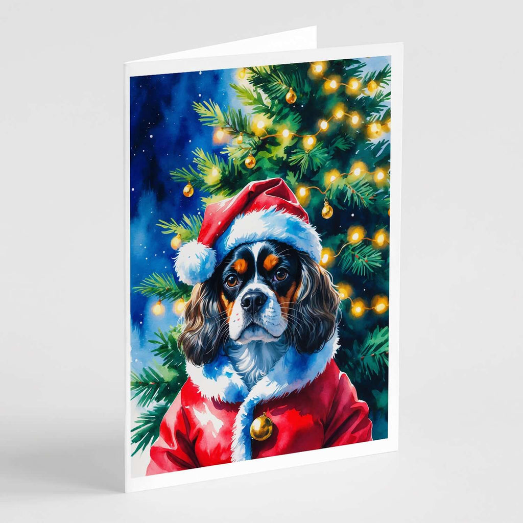Tricolor Cavalier Spaniel Christmas Greeting Cards Pack of 8 Blank Cards with Envelopes Whimsical A7 Size 5x7