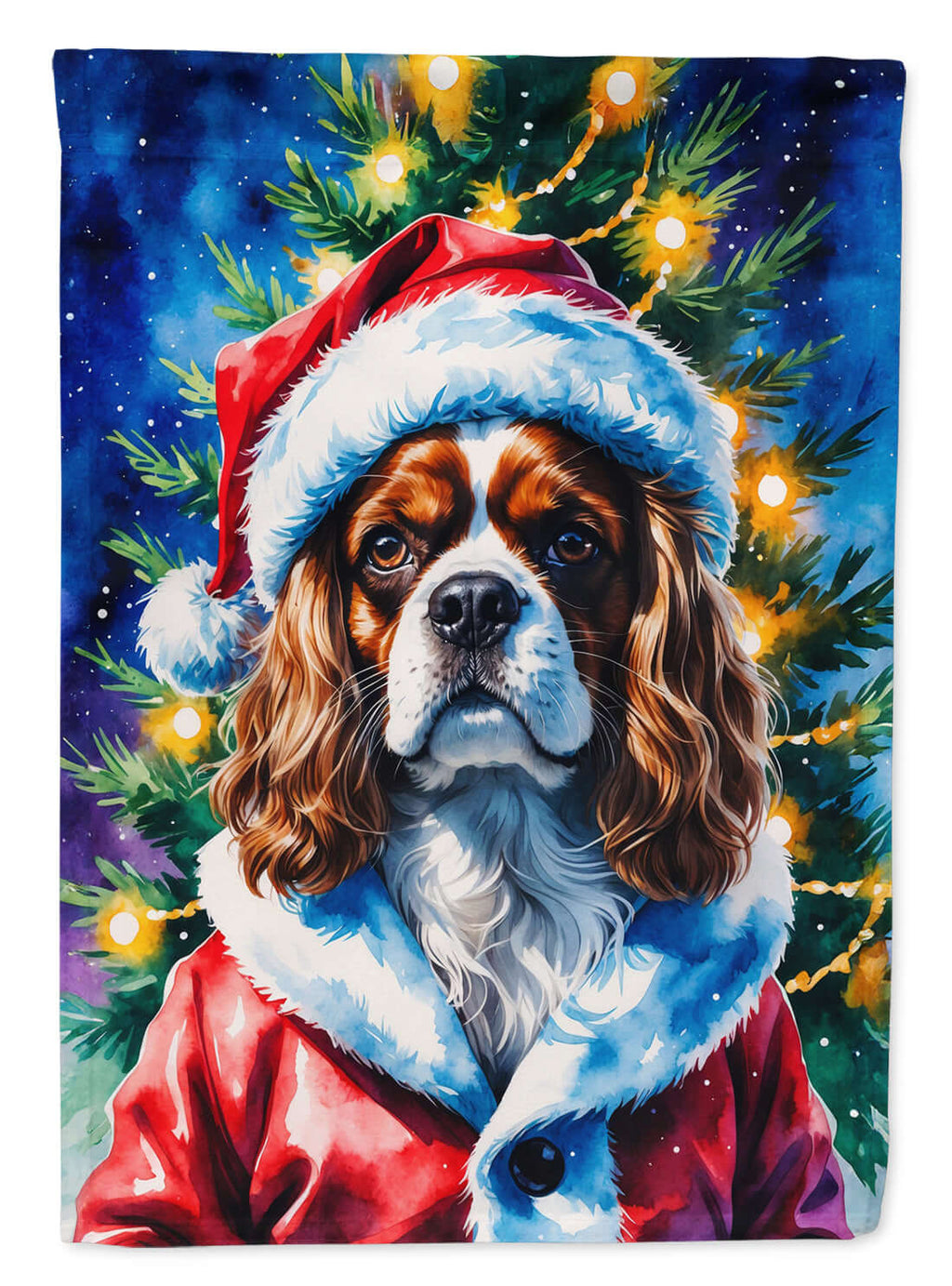 Cavalier Spaniel Christmas Garden Flag Mailbox Decorative Yard Banner Outside Patio Artwork for Flower Beds, Garden Size, Multicolor