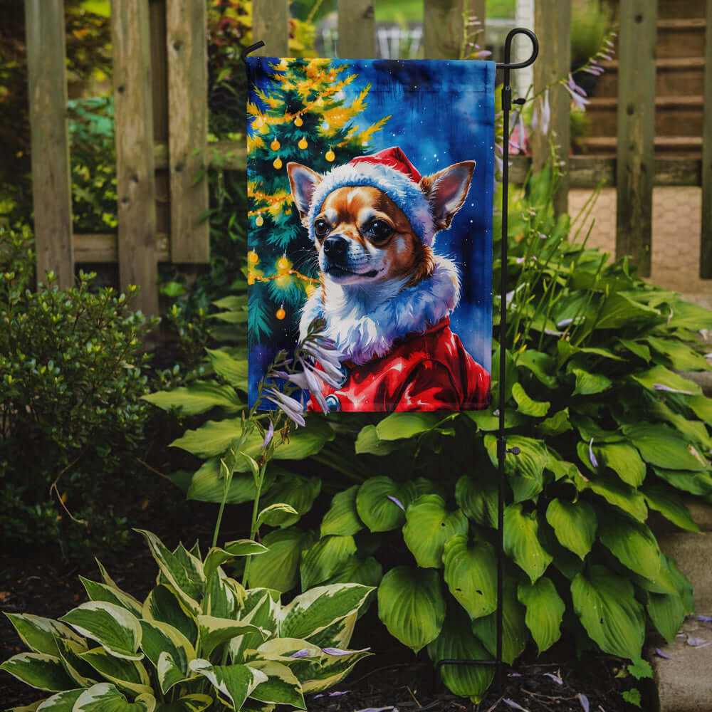 Chihuahua Christmas Garden Flag Mailbox Decorative Yard Banner Outside Patio Artwork for Flower Beds, Garden Size, Multicolor
