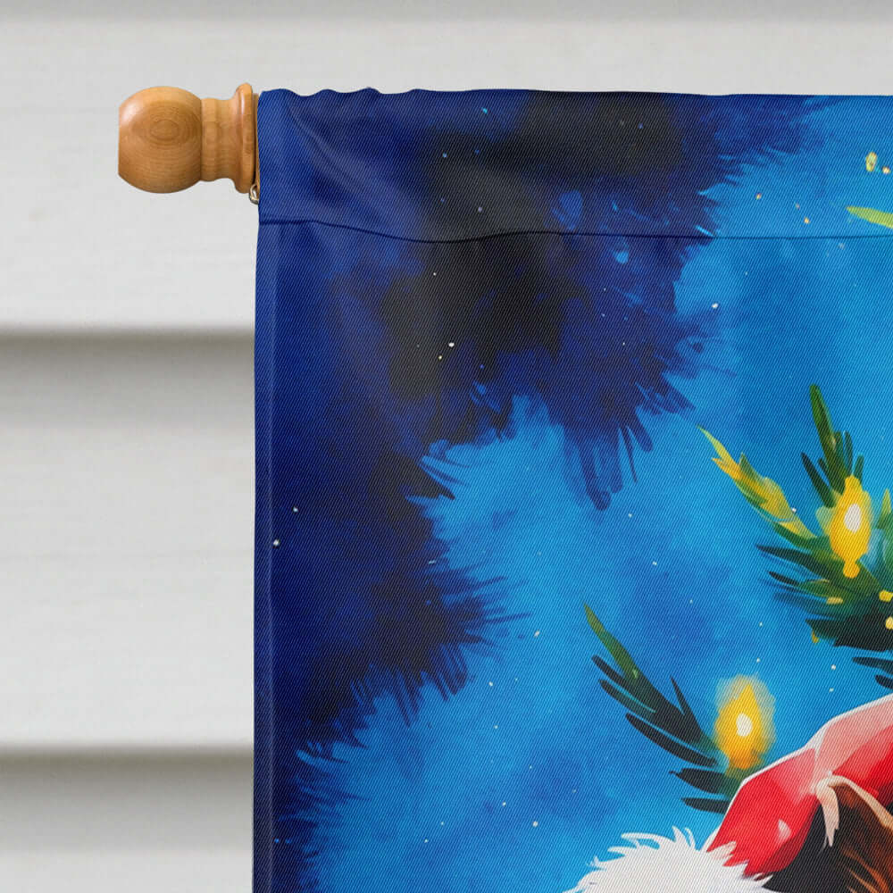 Chow Chow Christmas House Flag 28x40 Porch Sleeve Pole Decorative Outside Yard Banner Artwork Wall Hanging, Polyester