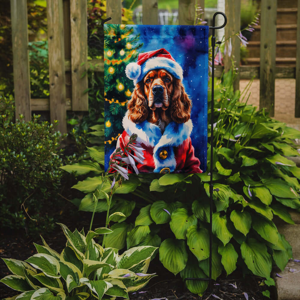 Cocker Spaniel Christmas Garden Flag Mailbox Decorative Yard Banner Outside Patio Artwork for Flower Beds, Garden Size, Multicolor