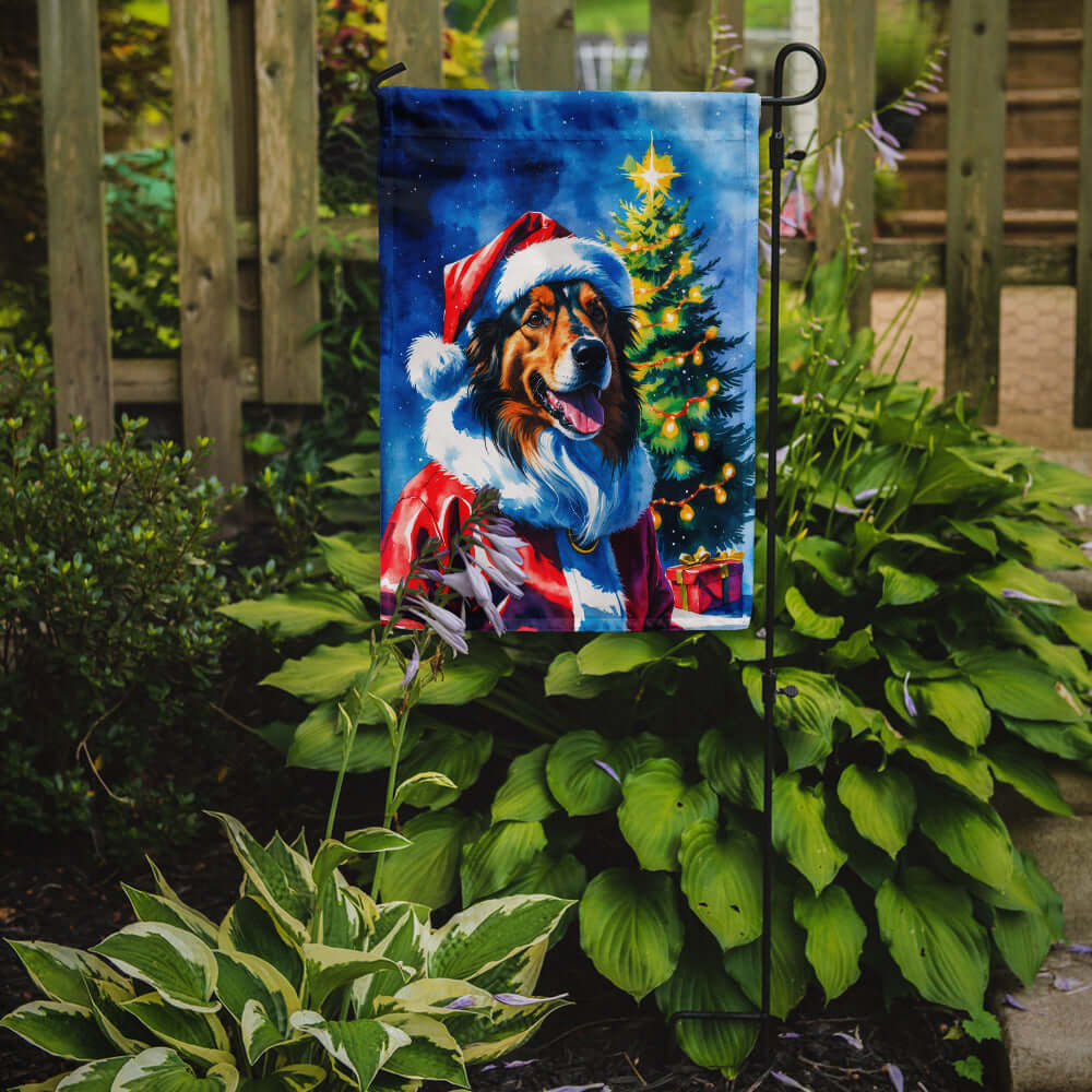 Collie Christmas Garden Flag Mailbox Decorative Yard Banner Outside Patio Artwork for Flower Beds, Garden Size, Multicolor