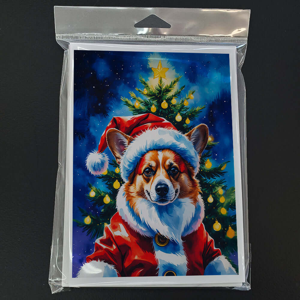Corgi Christmas Greeting Cards Pack of 8 Blank Cards with Envelopes Whimsical A7 Size 5x7