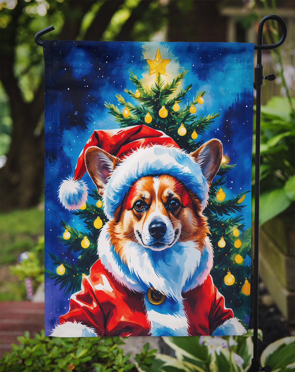 Corgi Christmas Garden Flag Mailbox Decorative Yard Banner Outside Patio Artwork for Flower Beds, Garden Size, Multicolor