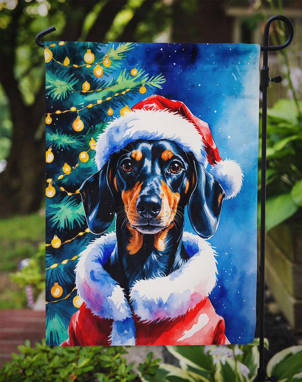 Dachshund Christmas Garden Flag Mailbox Decorative Yard Banner Outside Patio Artwork for Flower Beds, Garden Size, Multicolor