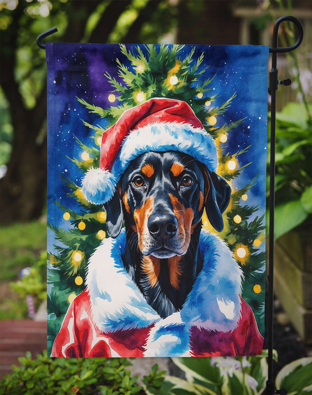 Doberman Pinscher Christmas Garden Flag Mailbox Decorative Yard Banner Outside Patio Artwork for Flower Beds, Garden Size, Multicolor