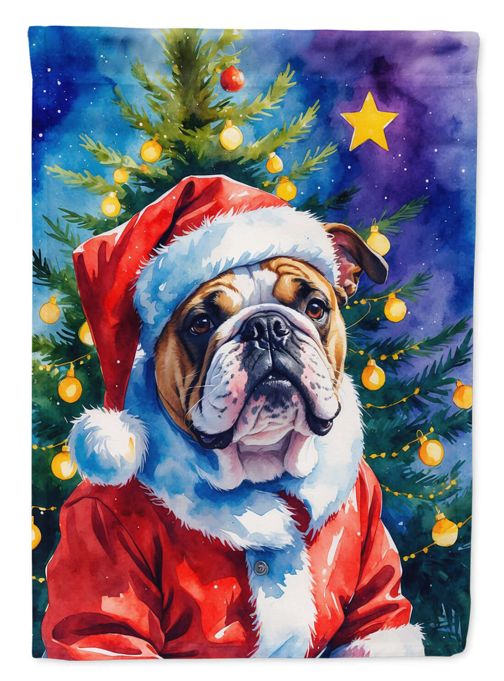 English Bulldog Christmas Garden Flag Mailbox Decorative Yard Banner Outside Patio Artwork for Flower Beds, Garden Size, Multicolor