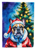 French Bulldog Christmas House Flag 28x40 Porch Sleeve Pole Decorative Outside Yard Banner Artwork Wall Hanging, Polyester