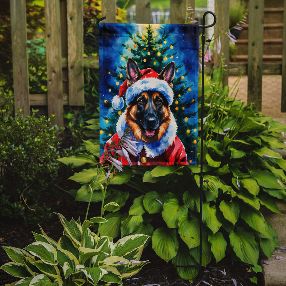 German Shepherd Christmas Garden Flag Mailbox Decorative Yard Banner Outside Patio Artwork for Flower Beds, Garden Size, Multicolor