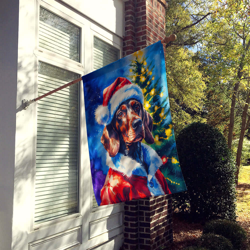 German Wirehaired Pointer Christmas House Flag 28x40 Porch Sleeve Pole Decorative Outside Yard Banner Artwork Wall Hanging, Polyester