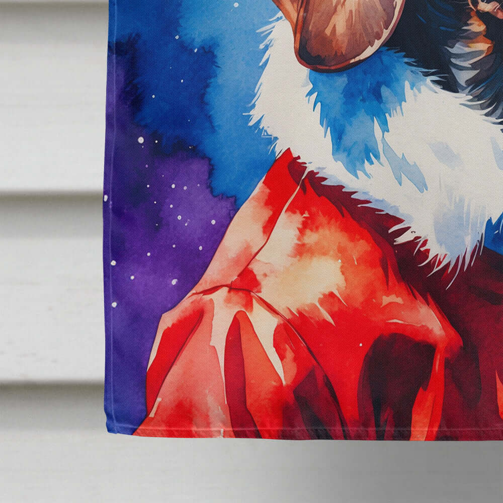 German Wirehaired Pointer Christmas House Flag 28x40 Porch Sleeve Pole Decorative Outside Yard Banner Artwork Wall Hanging, Polyester