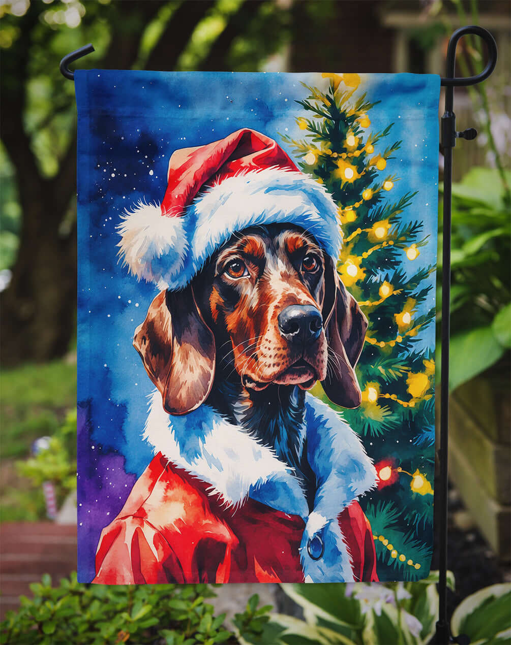 German Wirehaired Pointer Christmas Garden Flag Mailbox Decorative Yard Banner Outside Patio Artwork for Flower Beds, Garden Size, Multicolor