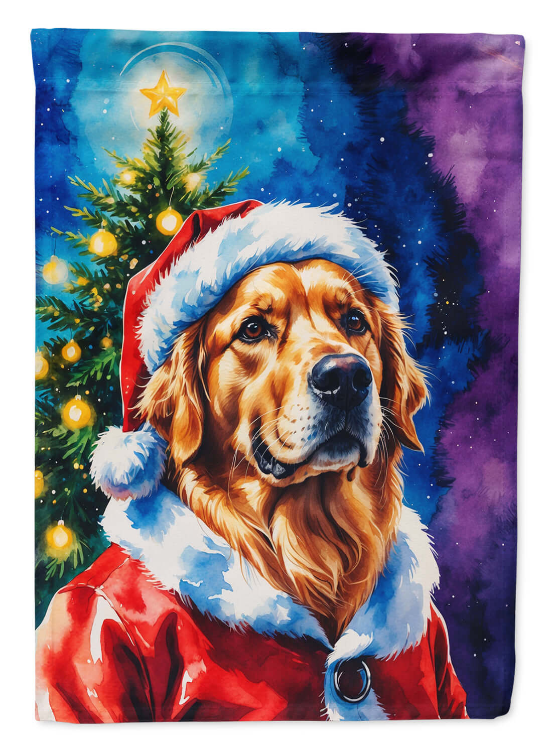 Golden Retriever Christmas Garden Flag Mailbox Decorative Yard Banner Outside Patio Artwork for Flower Beds, Garden Size, Multicolor