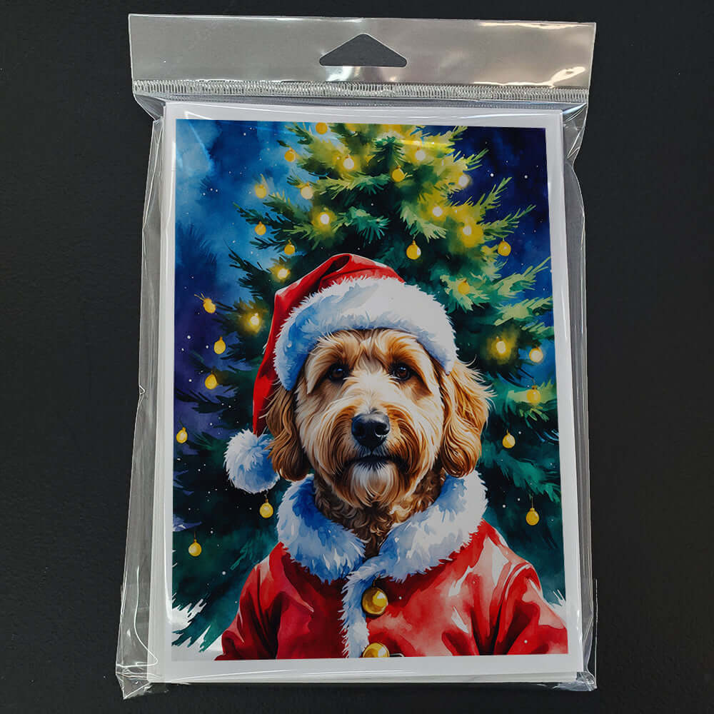 Goldendoodle Christmas Greeting Cards Pack of 8 Blank Cards with Envelopes Whimsical A7 Size 5x7