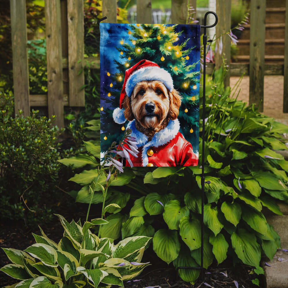 Goldendoodle Christmas Garden Flag Mailbox Decorative Yard Banner Outside Patio Artwork for Flower Beds, Garden Size, Multicolor