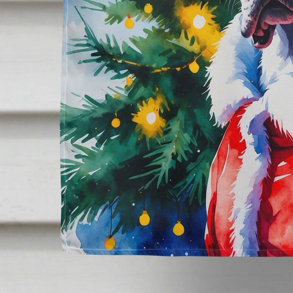 Great Dane Christmas House Flag 28x40 Porch Sleeve Pole Decorative Outside Yard Banner Artwork Wall Hanging, Polyester