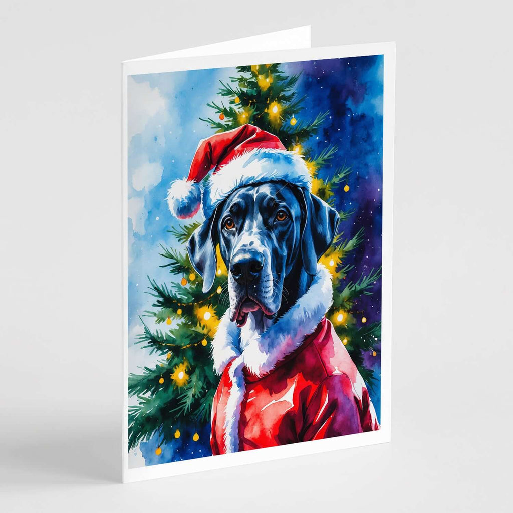 Great Dane Christmas Greeting Cards Pack of 8 Blank Cards with Envelopes Whimsical A7 Size 5x7