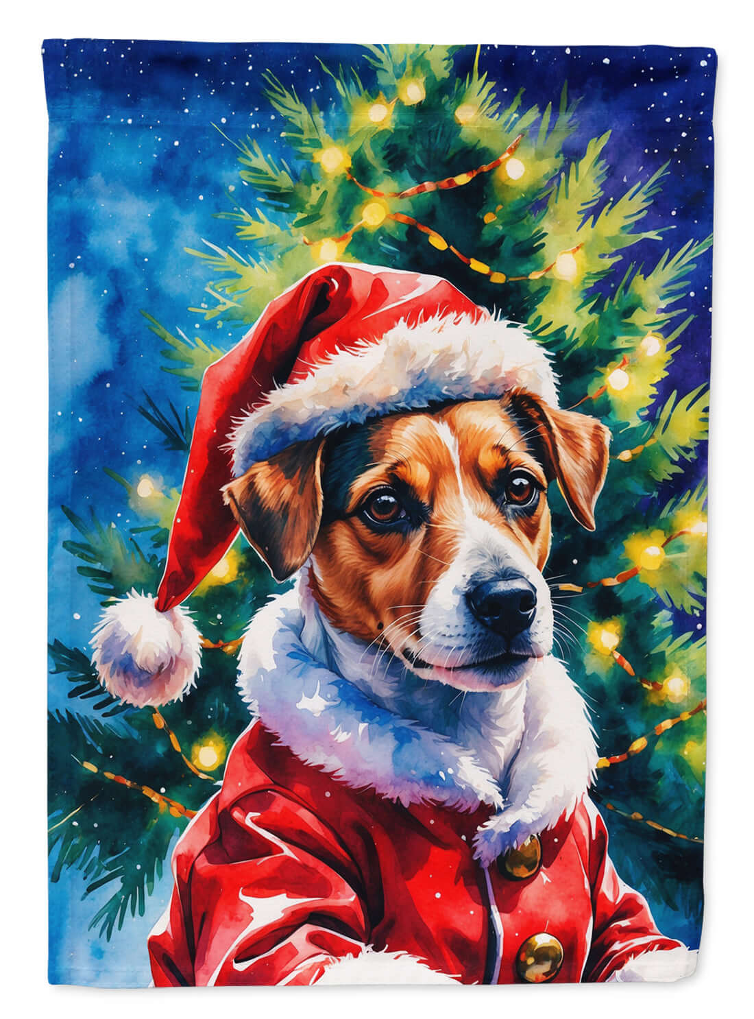 Jack Russell Terrier Christmas Garden Flag Mailbox Decorative Yard Banner Outside Patio Artwork for Flower Beds, Garden Size, Multicolor