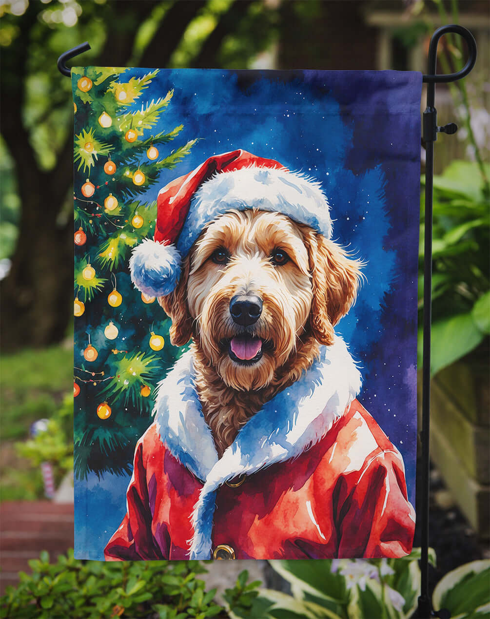 Labradoodle Christmas Garden Flag Mailbox Decorative Yard Banner Outside Patio Artwork for Flower Beds, Garden Size, Multicolor