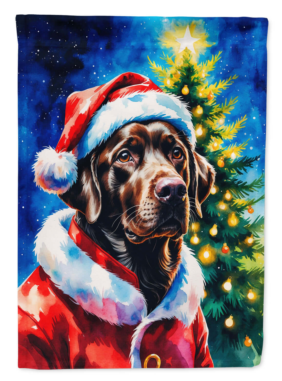 Chocolate Labrador Retriever Christmas Garden Flag Mailbox Decorative Yard Banner Outside Patio Artwork for Flower Beds, Garden Size, Multicolor
