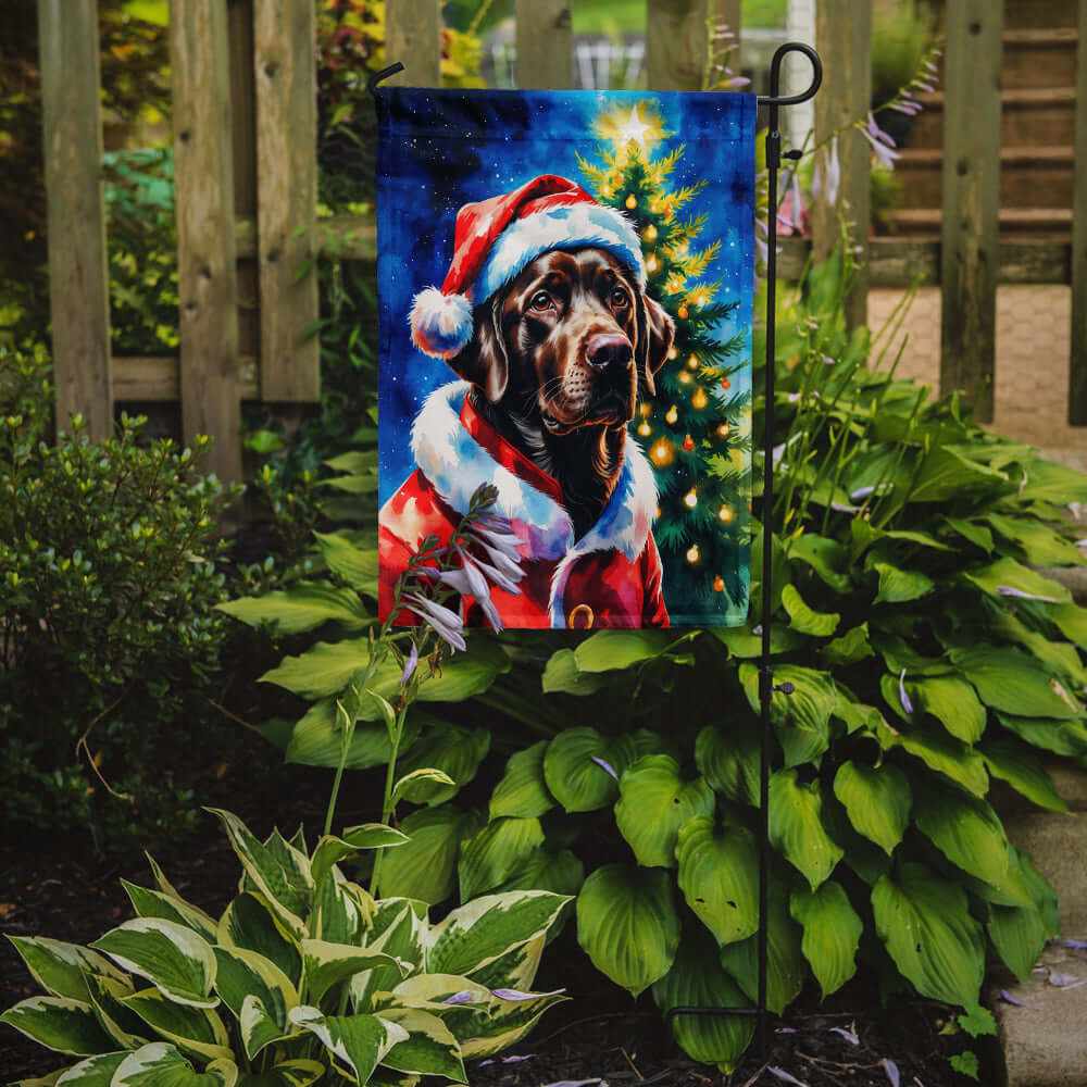 Chocolate Labrador Retriever Christmas Garden Flag Mailbox Decorative Yard Banner Outside Patio Artwork for Flower Beds, Garden Size, Multicolor