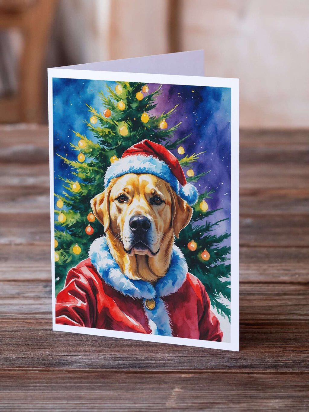 Yellow Labrador Retriever Christmas Greeting Cards Pack of 8 Blank Cards with Envelopes Whimsical A7 Size 5x7