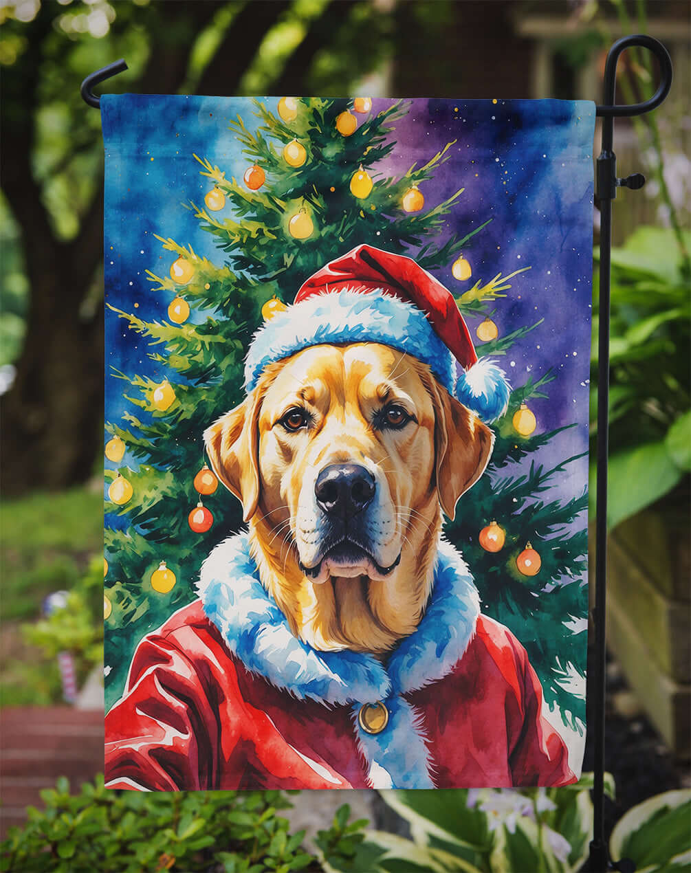 Yellow Labrador Retriever Christmas Garden Flag Mailbox Decorative Yard Banner Outside Patio Artwork for Flower Beds, Garden Size, Multicolor