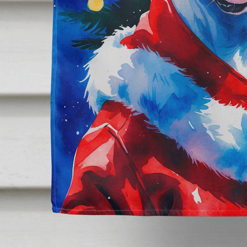 Pit Bull Terrier Christmas House Flag 28x40 Porch Sleeve Pole Decorative Outside Yard Banner Artwork Wall Hanging, Polyester