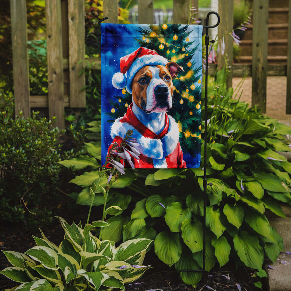 Pit Bull Terrier Christmas Garden Flag Mailbox Decorative Yard Banner Outside Patio Artwork for Flower Beds, Garden Size, Multicolor