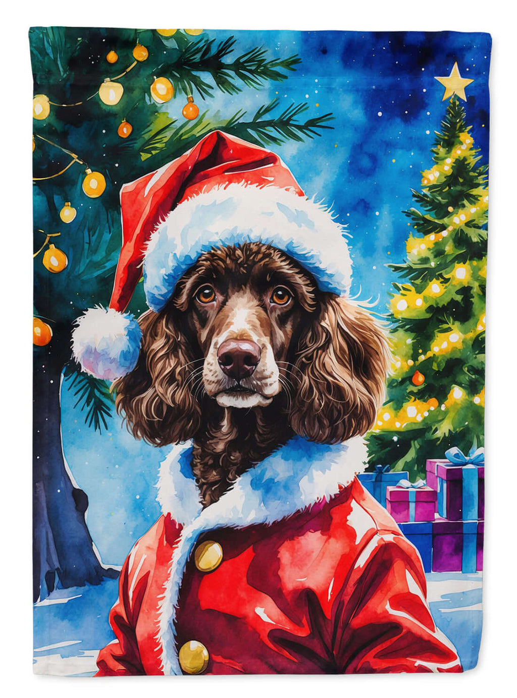Chocolate Poodle Christmas Garden Flag Mailbox Decorative Yard Banner Outside Patio Artwork for Flower Beds, Garden Size, Multicolor