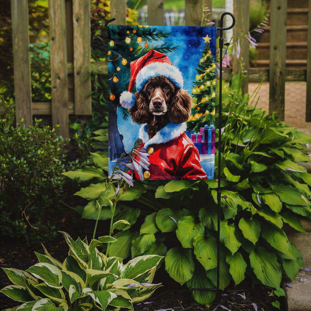Chocolate Poodle Christmas Garden Flag Mailbox Decorative Yard Banner Outside Patio Artwork for Flower Beds, Garden Size, Multicolor