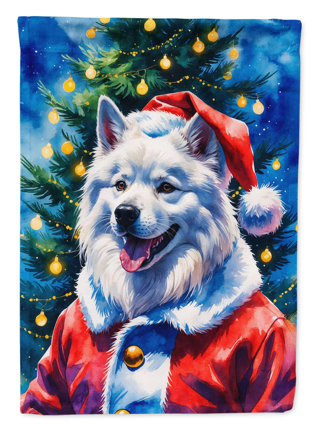 Samoyed Christmas Garden Flag Mailbox Decorative Yard Banner Outside Patio Artwork for Flower Beds, Garden Size, Multicolor
