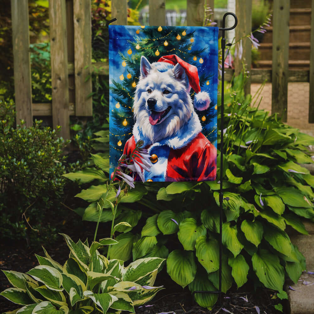 Samoyed Christmas Garden Flag Mailbox Decorative Yard Banner Outside Patio Artwork for Flower Beds, Garden Size, Multicolor