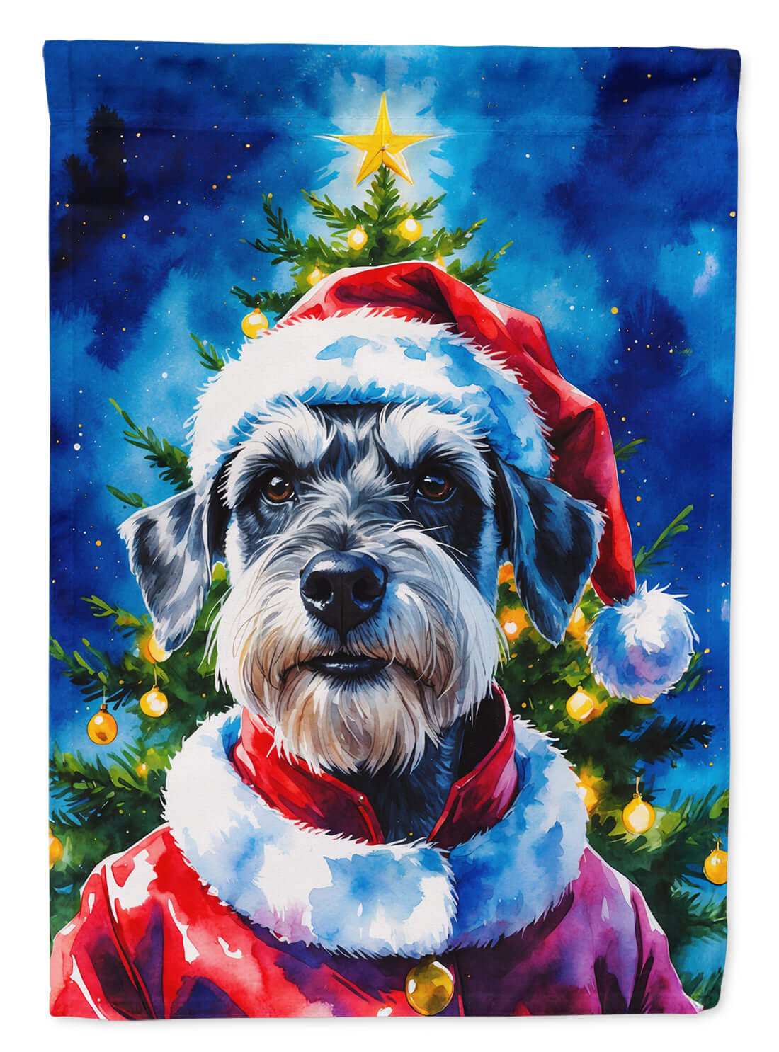 Schnauzer Christmas Garden Flag Mailbox Decorative Yard Banner Outside Patio Artwork for Flower Beds, Garden Size, Multicolor