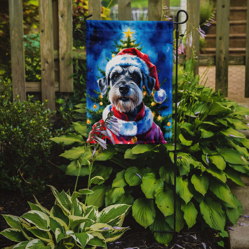 Schnauzer Christmas Garden Flag Mailbox Decorative Yard Banner Outside Patio Artwork for Flower Beds, Garden Size, Multicolor