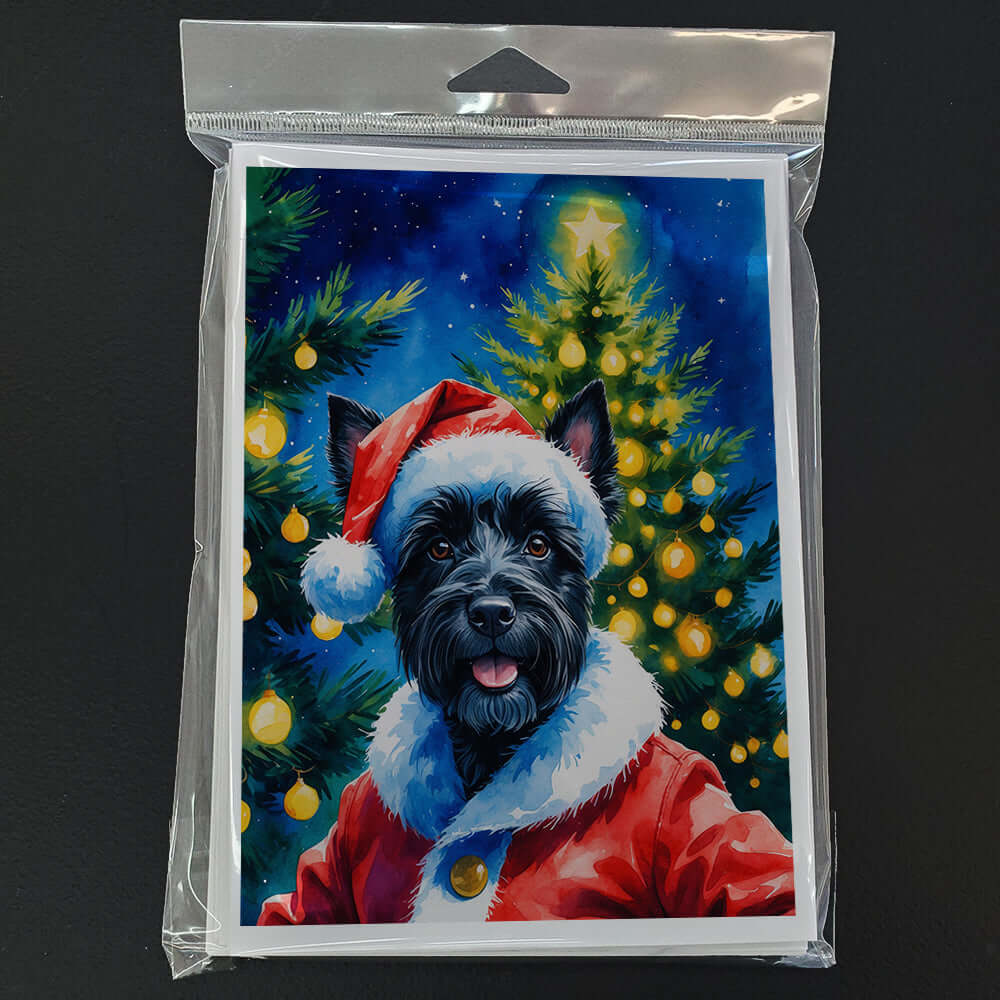 Scottish Terrier Christmas Greeting Cards Pack of 8 Blank Cards with Envelopes Whimsical A7 Size 5x7