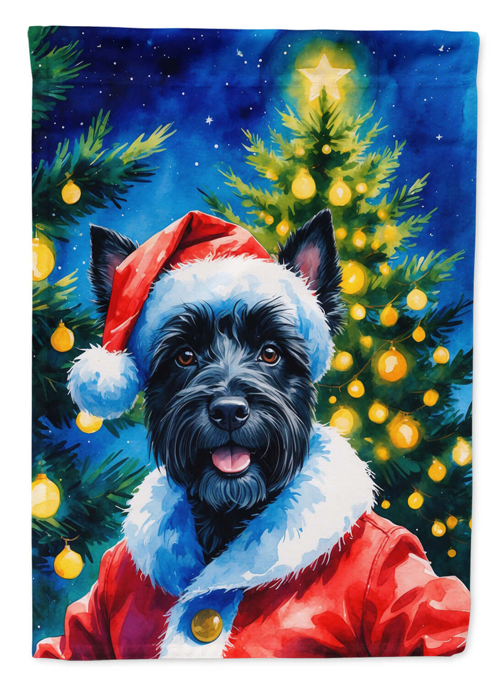 Scottish Terrier Christmas Garden Flag Mailbox Decorative Yard Banner Outside Patio Artwork for Flower Beds, Garden Size, Multicolor