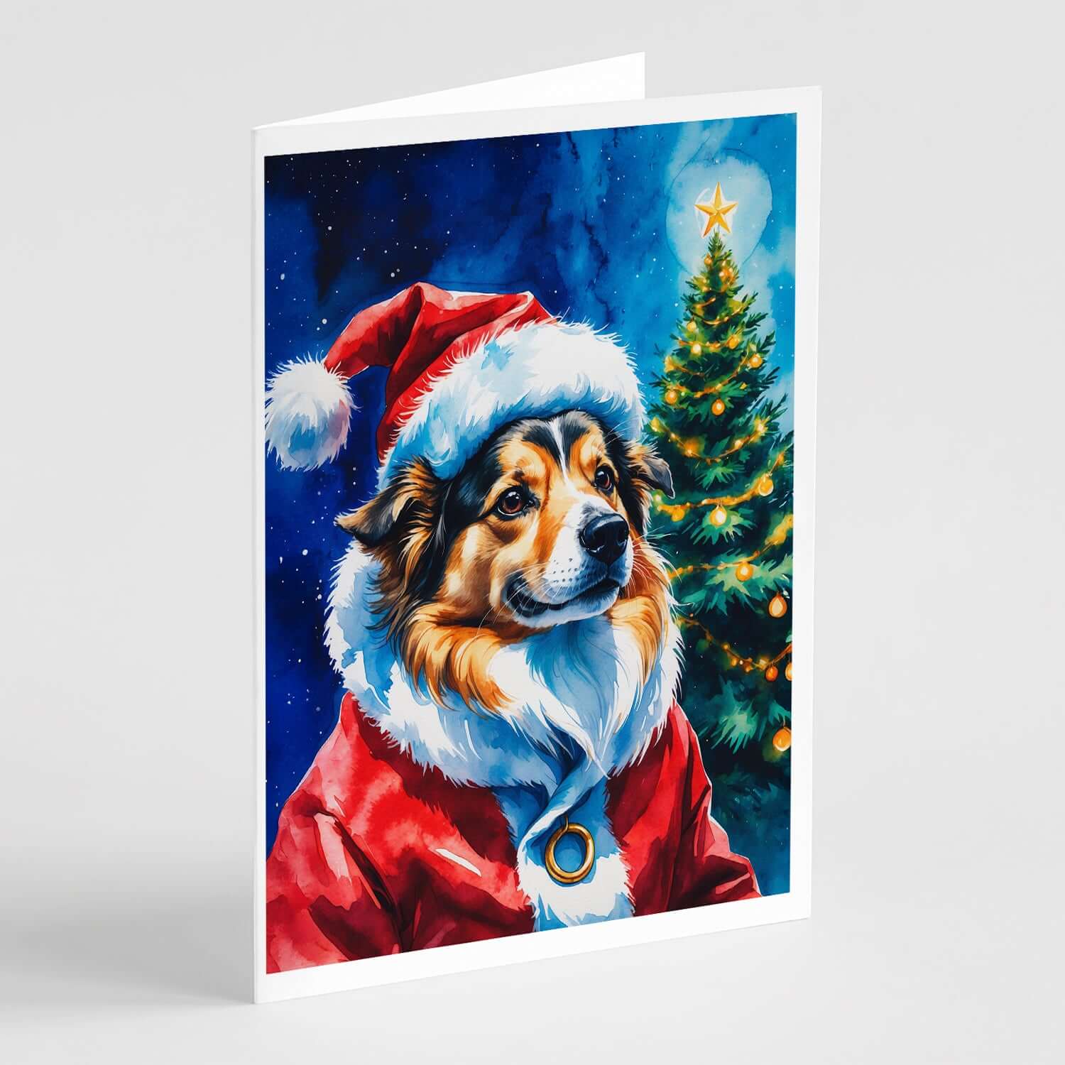 Sheltie Christmas Greeting Cards Pack of 8 Blank Cards with Envelopes Whimsical A7 Size 5x7