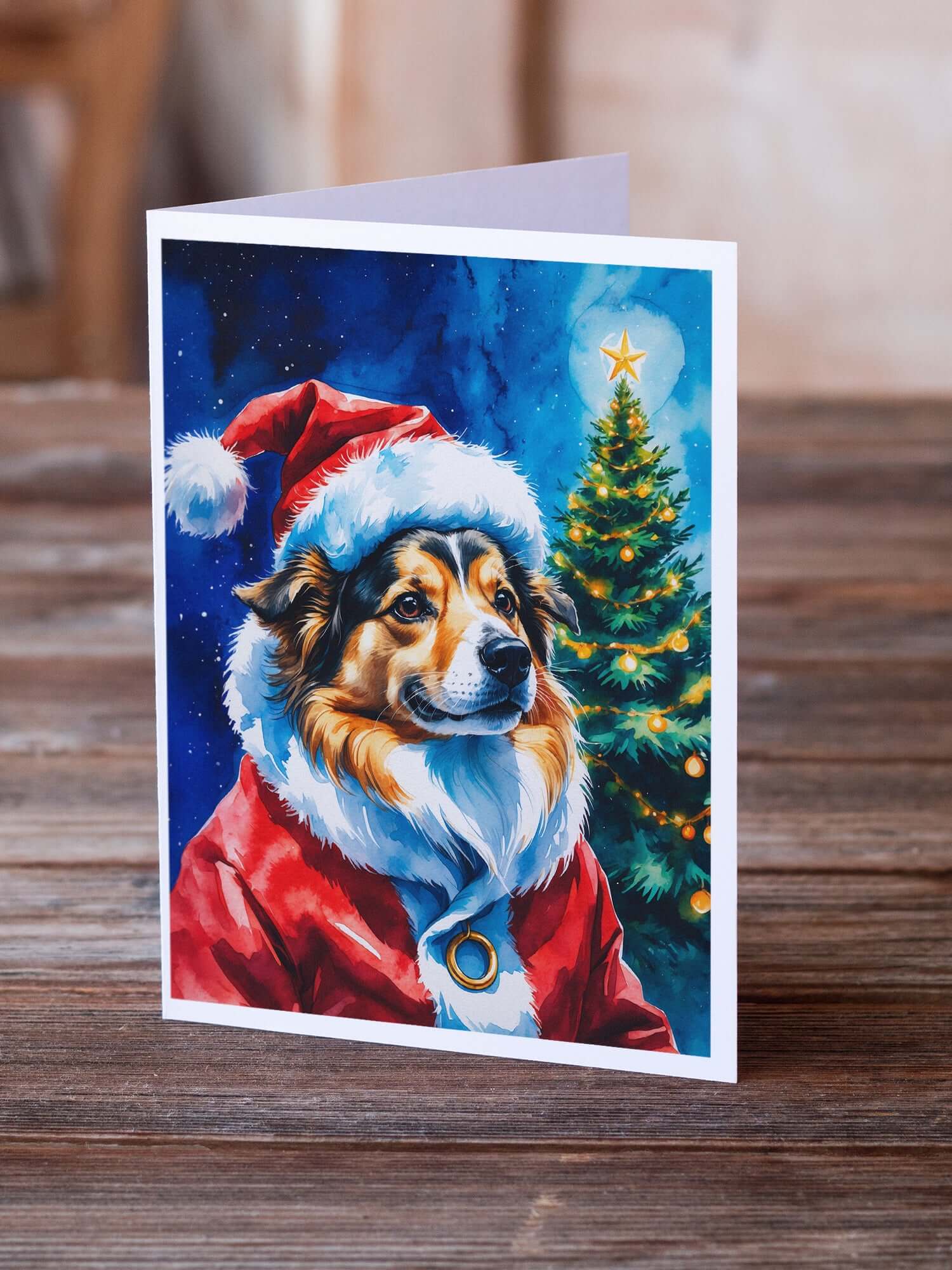Sheltie Christmas Greeting Cards Pack of 8 Blank Cards with Envelopes Whimsical A7 Size 5x7