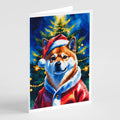 Shiba Inu Christmas Greeting Cards Pack of 8 Blank Cards with Envelopes Whimsical A7 Size 5x7