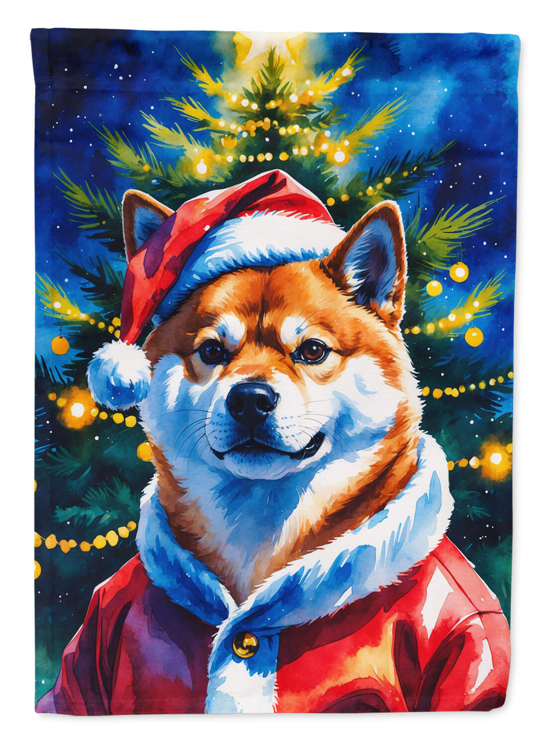 Shiba Inu Christmas Garden Flag Mailbox Decorative Yard Banner Outside Patio Artwork for Flower Beds, Garden Size, Multicolor