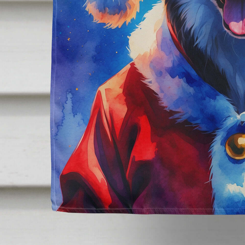 Siberian Husky Christmas House Flag 28x40 Porch Sleeve Pole Decorative Outside Yard Banner Artwork Wall Hanging, Polyester