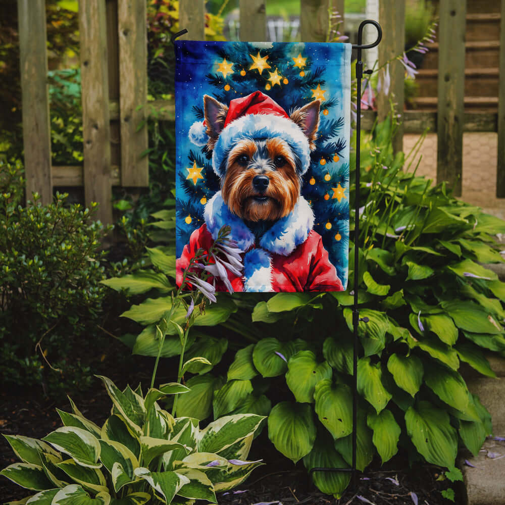 Yorkshire Terrier Christmas Garden Flag Mailbox Decorative Yard Banner Outside Patio Artwork for Flower Beds, Garden Size, Multicolor