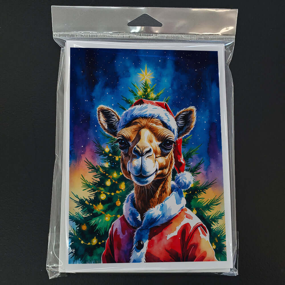 Camel Christmas Greeting Cards Pack of 8 Blank Cards with Envelopes Whimsical A7 Size 5x7