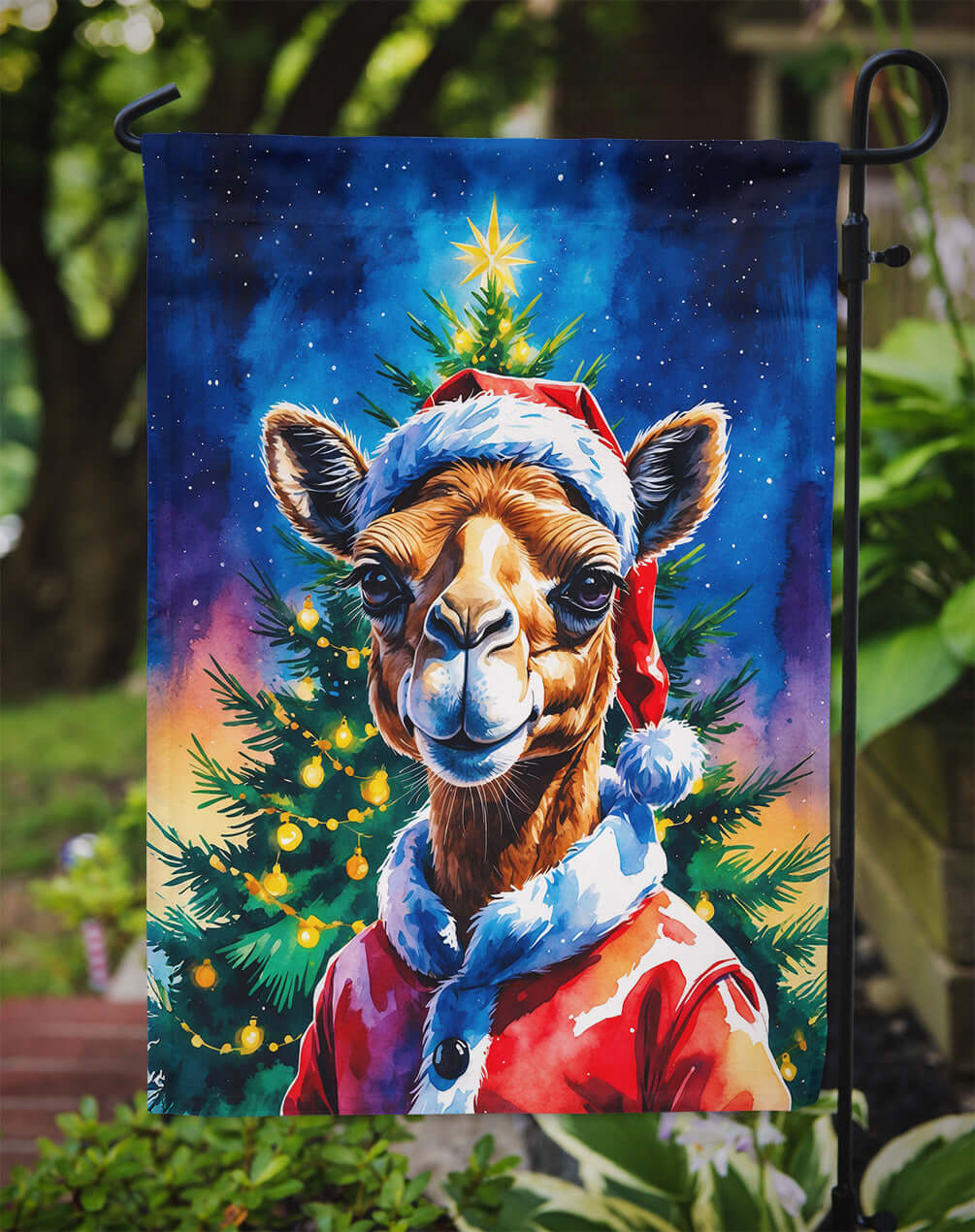 Camel Christmas Garden Flag Mailbox Decorative Yard Banner Outside Patio Artwork for Flower Beds, Garden Size, Multicolor