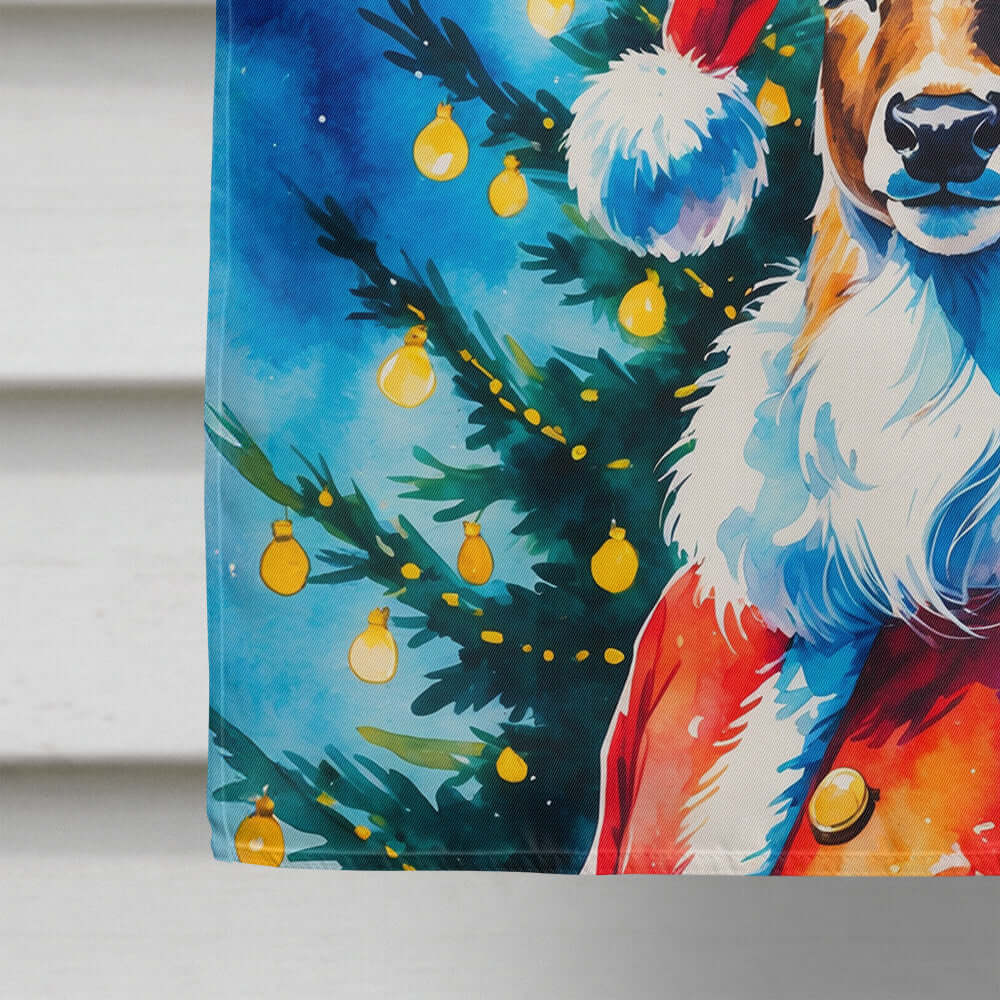 Deer Christmas House Flag 28x40 Porch Sleeve Pole Decorative Outside Yard Banner Artwork Wall Hanging, Polyester