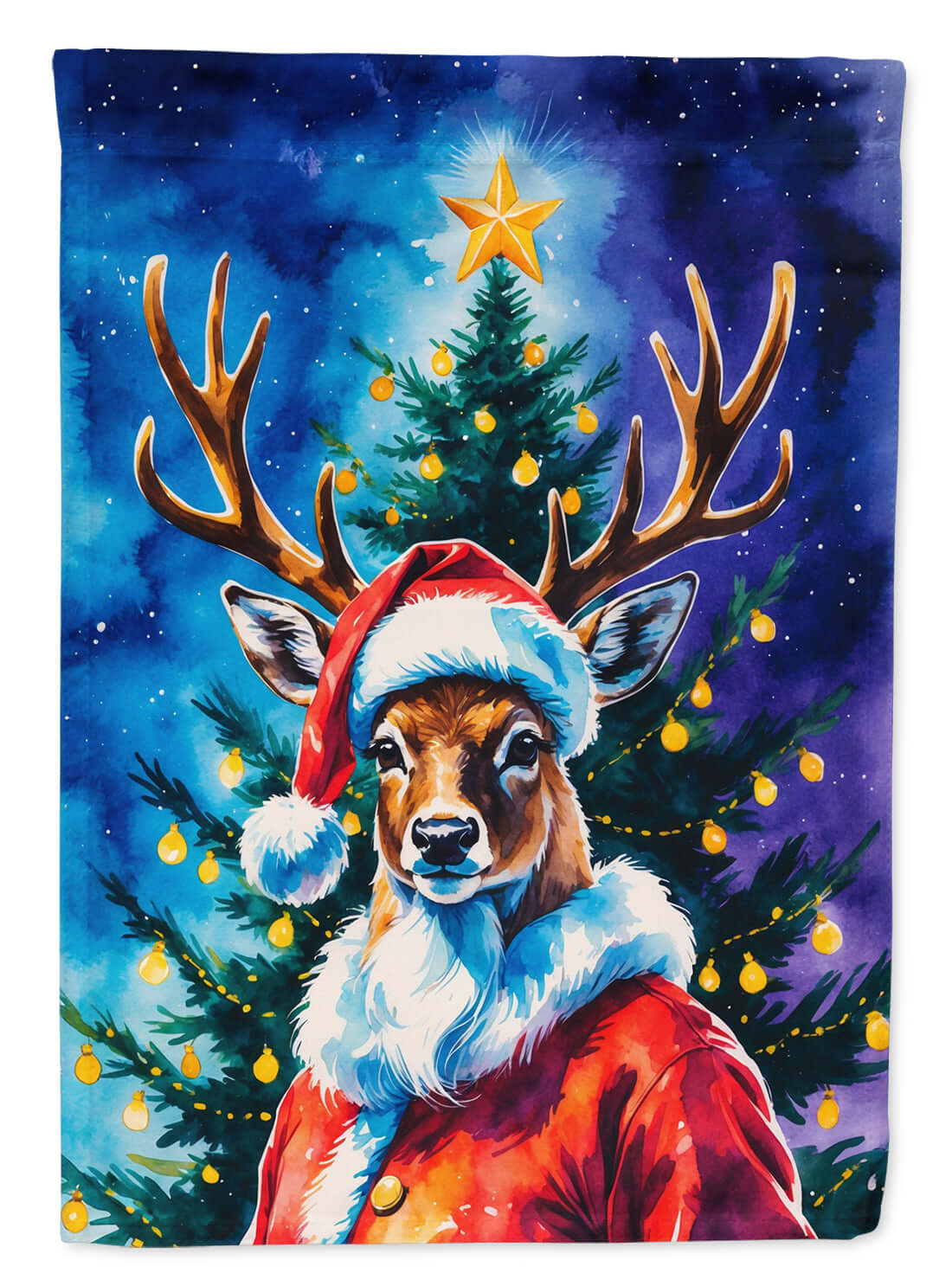 Deer Christmas Garden Flag Mailbox Decorative Yard Banner Outside Patio Artwork for Flower Beds, Garden Size, Multicolor
