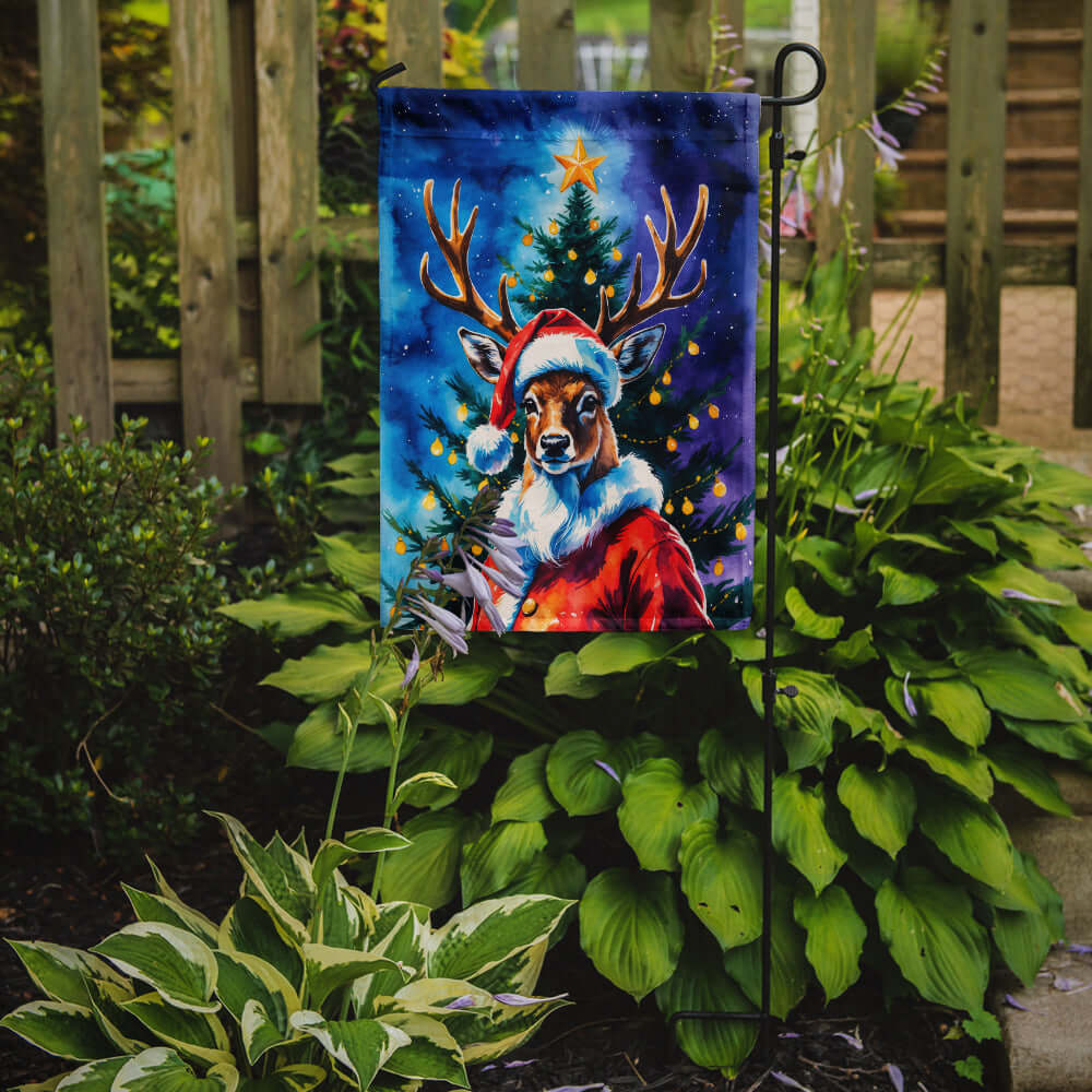 Deer Christmas Garden Flag Mailbox Decorative Yard Banner Outside Patio Artwork for Flower Beds, Garden Size, Multicolor