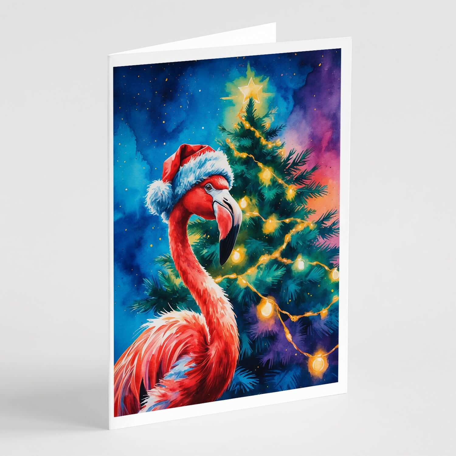 Flamingo Christmas Greeting Cards Pack of 8 Blank Cards with Envelopes Whimsical A7 Size 5x7