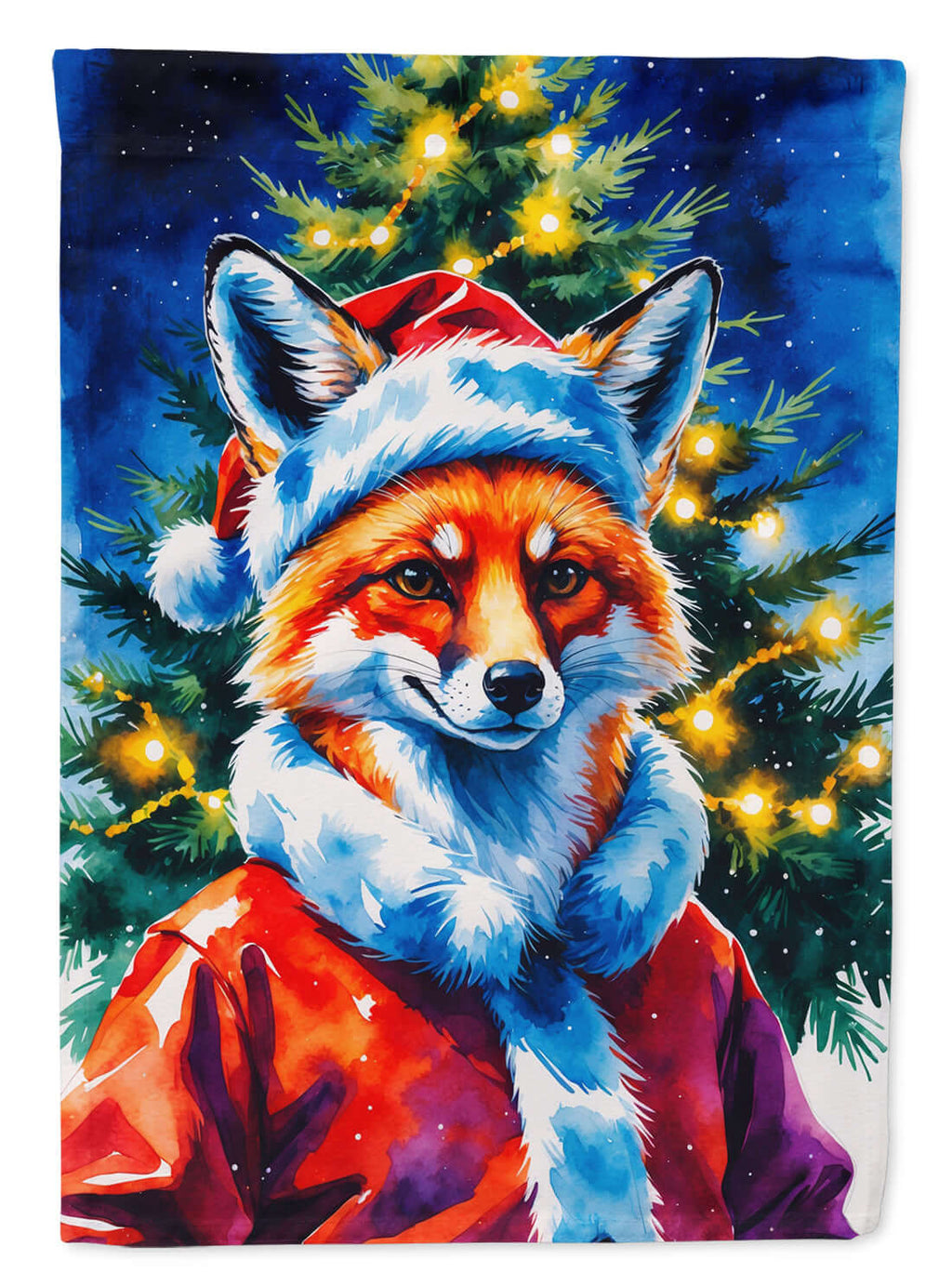 Fox Christmas Garden Flag Mailbox Decorative Yard Banner Outside Patio Artwork for Flower Beds, Garden Size, Multicolor